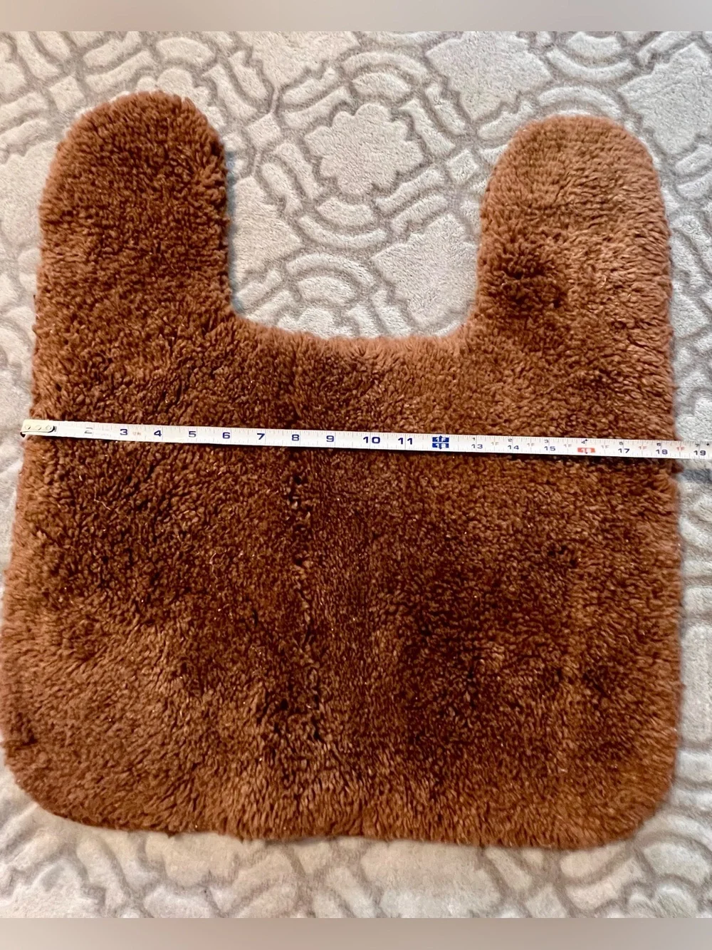 Brown Contour Toilet Rug Bath Mat 19x21 Plush Bathroom Rug